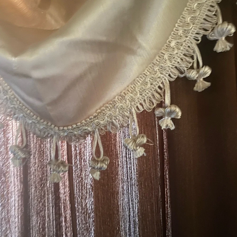 Regal Home Regency Valance Rod Pocket Waterfall Valance in cream set of 3